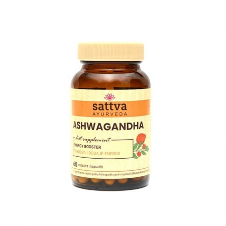 SATTVA AYURVEDA suplement ASHWAGANDHA (indyjski żeńszeń) 60 kapsułek